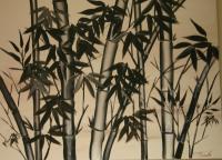 Bamboo - Acrylic Paintings - By Sunanta Deangdeelert, Abstract Painting Artist