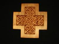 Celtic Knot Cross - Western Red Cedar Woodwork - By Shane Tweten, Historical Woodwork Artist