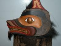 Bear Headdress - Western Red Cedar Sculptures - By Shane Tweten, Mythological Sculpture Artist