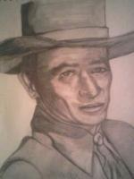 Young John Wayne - Pencil  Paper Drawings - By Celena Walker, Portrait Drawing Artist