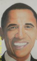 Mr President - Acrylic And Colored Pencil Drawings - By Rita Thompson, Famous Person Drawing Artist