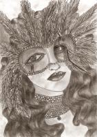 Behind The Mask - Pencil  Paper Drawings - By Poienaru Miruna, Symbolism Drawing Artist