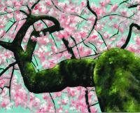 Cherry Tree - Acrylic Paintings - By Bridget Jones, Nature Painting Artist