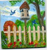 Bird Feeder - Arcylic Paintings - By John T Youlio, Miniature Painting Artist