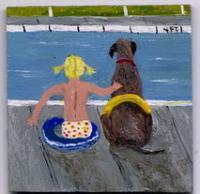 Ready For A Dip - Arcylic Paintings - By John T Youlio, Miniature Painting Artist