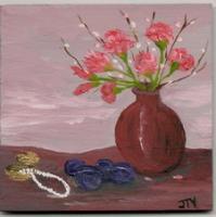 1 - Plums  Pearls And Flowers - Arcylic