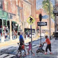 Red Shoes In Ybor City - Oil On Canvas Paintings - By Sasha Kesar, Impression Painting Artist
