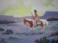 Lone Wolf - Acrylic On Canvas Paintings - By Bob Bittinger, Traditional Western Americana Painting Artist