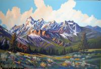 Majestic Range - Acrylic On Canvas Paintings - By Bob Bittinger, Landscapes Painting Artist