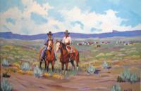 Saddle Pards - Acrylic On Canvas Paintings - By Bob Bittinger, Traditional Western Americana Painting Artist