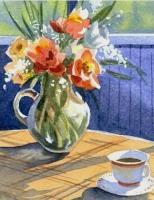 Morning Bouquet - Watercolor Paintings - By Pat Graham, Realism Painting Artist