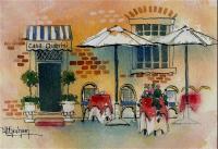 Casa Querini Venice - Watercolor And Ink Paintings - By Pat Graham, Line Drawing Painting Artist