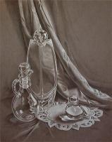 Refracted Reflections - Charcoal Drawings - By Pat Graham, Realism Drawing Artist