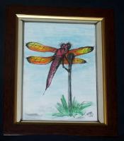 Clown Dragonfly - Watercolors Paintings - By Robert Webb, Abstract Painting Artist