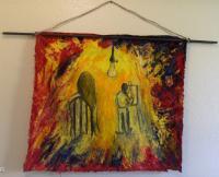 Alessandriart - Painter Of Light-Bulb - Oil  Charcoal On Fabric