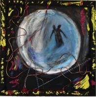Blue-Moon-Dance - Mixed Media Paintings - By Stephan Alessandri, Abstract To Surreal Painting Artist