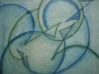 Abstract Lilly - Watercolor Amd Ink Paintings - By Brittany Dybus, Cubism Painting Artist