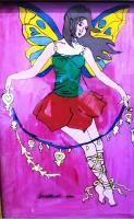 Reverse Glass Painting - Dancing Girl - Enamel Painting