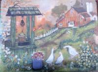 My Dream Farm House - Water Colour Paintings - By R Shankari Saravana Kumar, Water Colour On Snow White Boa Painting Artist