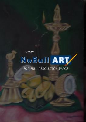 Oil Painting - Pooja Things  Still Life - Oil Painting