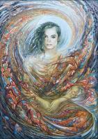 The Image Of Heavenly Singer Michael Jackson - Oil On Canvas Paintings - By Viatcheslav Petrov-Gladky Maitreya, Visionary Art Painting Artist