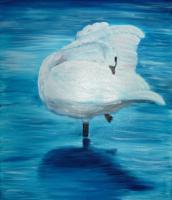 Swan - Oils Paintings - By Karen Stillwagon, Impressionism Painting Artist