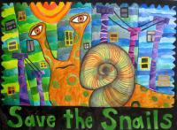 Save The Snails - Watercolor Paintings - By Jennifer Shepherd, Surreal Painting Artist