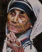Mother Teresa - Oil On Canvas Paintings - By Ruby Chacon, Portrait Painting Artist