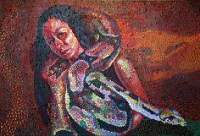Self As Cihuacoat - Oil On Canvas Paintings - By Ruby Chacon, Portrait Painting Artist