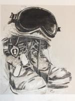 Posthumous Purple Heart - Pencil  Paper Drawings - By Steph Deskins, Traditional Drawing Artist