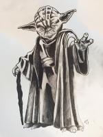 Yoda - Pencil  Paper Drawings - By Steph Deskins, Traditional Drawing Artist
