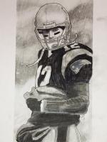 Tom Brady - Pencil  Paper Drawings - By Steph Deskins, Traditional Drawing Artist