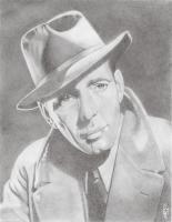 Bogart - Pencil On Paper Drawings - By James Lynd, Photo Realism Drawing Artist