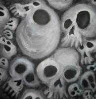 Soft Cluster Of Skulls By Danny Hennesy - Acrylics Paintings - By Danny Hennesy, Sci-Fi  Fantasy Painting Artist