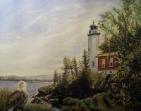 Eagle Harbour Michigan - Watercolor Paintings - By Wayne Vander Jagt, Impressionistic Painting Artist