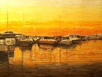 Pleasure Harbour - Watercolor Paintings - By Wayne Vander Jagt, Impressionistic Painting Artist
