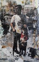 Two Generations - Acrylic Image Transfer And Pas Mixed Media - By Tuck Wai Cheong, Figurative Mixed Media Artist