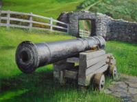 Fishguard Cannon - Acrylics On Canvas Paintings - By Ray Brooks, Realistic Painting Artist