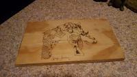 Elephant - Wood Burning Woodwork - By Jacque Gross, Pyrography Woodwork Artist