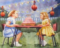 Its My Party - Watercolor Paintings - By Freddie Combs, Realistic Painting Artist
