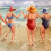 Beach Babes - Watercolor Paintings - By Freddie Combs, Realistic Painting Artist