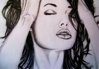 Angelina 2 - Graphite Pencil Drawings - By David Budd, Realism Drawing Artist
