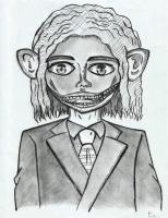 Demon In Suit - Mechanical Pencil Drawings - By Kaname Kaname, Traditional Drawing Artist
