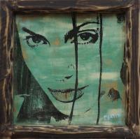 Portrait - Artistic Woodtransfer Jolie - Acrylic