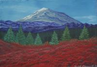 Mnt Rainer - Acrylic On Wood Board Paintings - By Michelle Guerrero, Freestyle Painting Artist