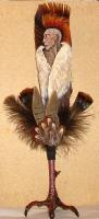 Indian Brave - Acrylic Wild Turkey Feathers Mixed Media - By Veronica Regan, Realism Mixed Media Artist