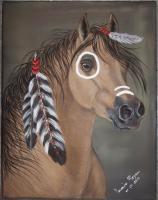 Indian Pony - Acrylic Paintings - By Veronica Regan, Realism Painting Artist