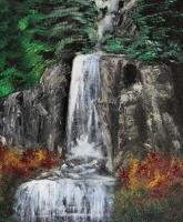 Waterfall - Oil Paintings - By Maria Martin, Brush Stroke Painting Artist
