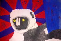 Lemur - Pencil  Paint Mixed Media - By Cadon Curry, Gridding And Drawing Mixed Media Artist