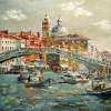 Venice The Ponte Degli Scalzi - Oil On Canvas Paintings - By Artemis Artists Association, Impressionism Painting Artist
